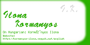 ilona kormanyos business card